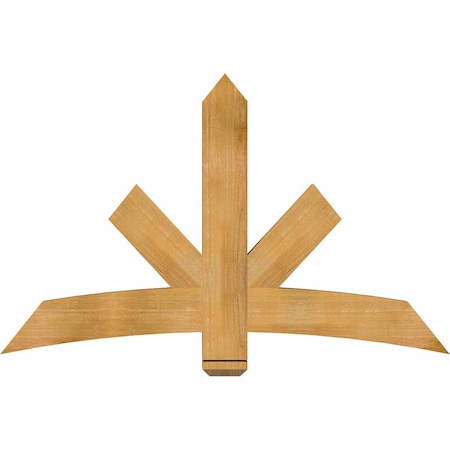 Ekena Millwork Alberta Rough Sawn Timber Gable Bracket, Western Red Cedar, 60"W x 38"H x 4"D x 6"F, 15/12 Pitch GBW060X38X0406ALB00RWR